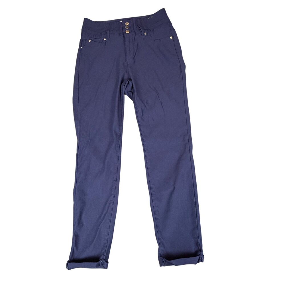 YMI Jeans Womens 18 (30x26) Blue High Rise Skinny Straight Button Stretch USA